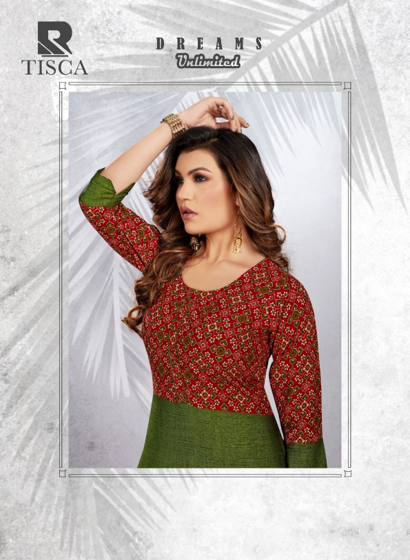 Raashi Tisca Rayon Designer Exclusive kurti Collection